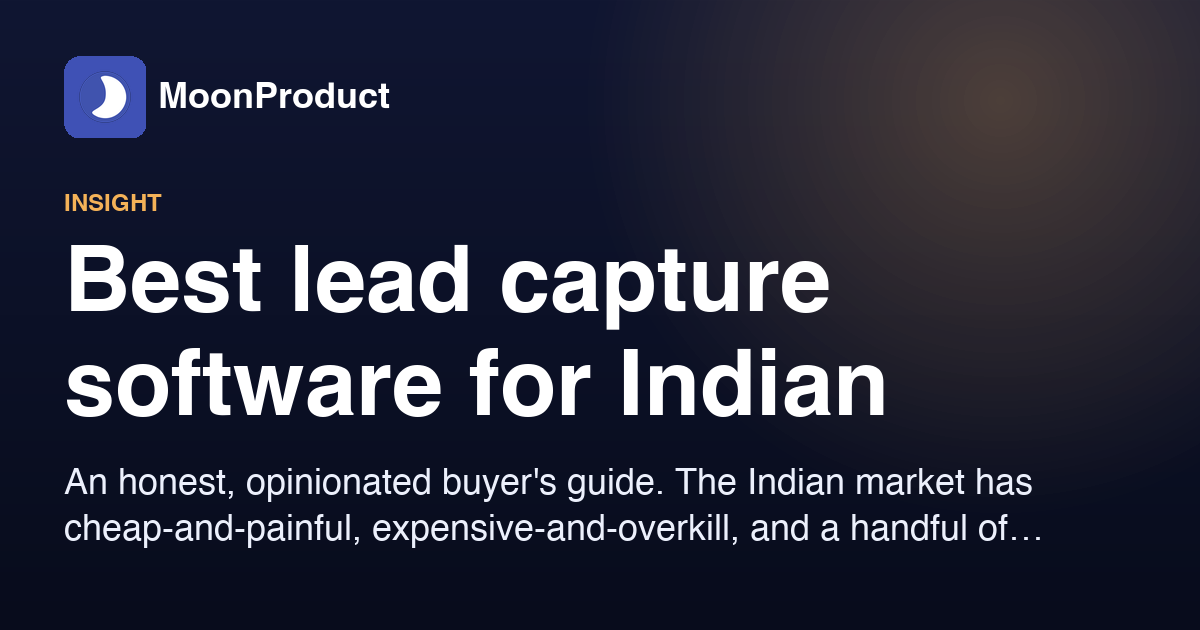 Best lead capture software for Indian SMBs in 2026